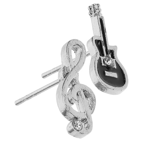 Healvian 1 Paar dekorative Ohrringe Zucht asymmetrische Ohrringe Ohrstecker mit Musiknoten Musik-Ohrschmuck Ohrhänger mit Musiknoten Musiknotenohrringe für Frauen Legierung von Healvian