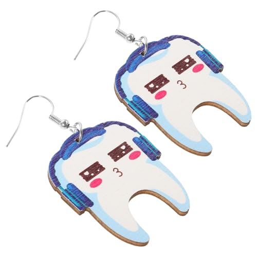 Healvian 1 Paar hölzerne Ohrringe Prothesenohrringe lustiger Ohrring baumelnder Tropfenohrring frauen schmuck Zahn-Ohrhänger kleiner Ohranhänger weibliche Anhängerohrringe Healvian 1 Paar hölzerne Ohrringe Prothesenohrringe lustiger Ohrring baumelnder Tropfenohrring frauen schmuck Zahn-Ohrhänger kleiner Ohranhänger weibliche Anhängerohrringe von Healvian