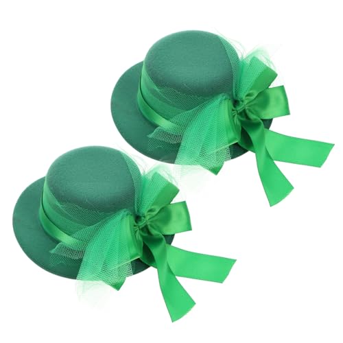 Healvian 1satz Kreativen Grünen Haarspangen Im Hutdesign Für Patrick's Day Einzigartige Holiday Hairpins Mit Schickem Netzschleifen-detail Für Feierlichkeiten Und Kostüme von Healvian