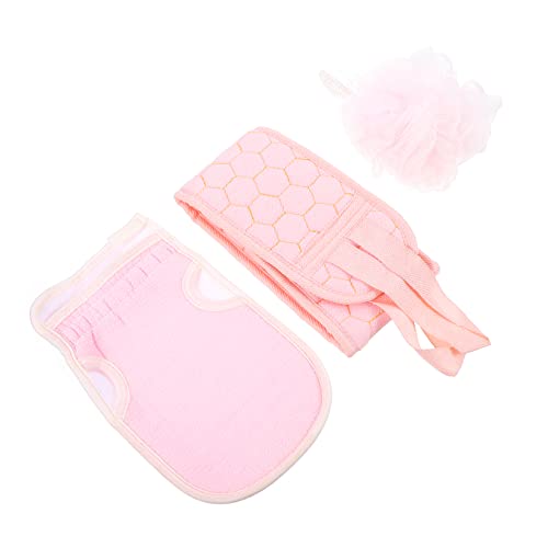 Healvian 1 Satz 3St Handschuh nach hinten ziehen set exfoliating glove Handschuhe zum Reinigen Luffa-Schwamm Badewanne Badetuch Duschtuch Rückenziehendes Handtuch sauber von Healvian