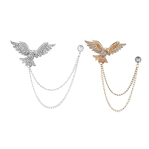 Healvian 1 Satz Adler Brosche Vogel Brosche Strass Tier Schmuck Retro Anzug Adler Kragennadel Ketten er Anstecknadel Quasten Clip Herren 2 Stück Healvian 1 Satz Adler Brosche Vogel Brosche Strass Tier Schmuck Retro Anzug Adler Kragennadel Ketten er Anstecknadel Quasten Clip Herren 2 Stück von Healvian