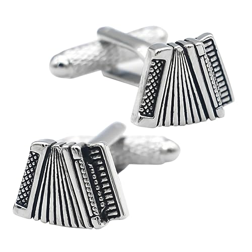 Healvian 1 Satz Akkordeon Manschettenknöpfe Herren Manschettenknöpfe Akkordeon Knöpfe Smoking Accessoires Herren Papa Schicke Klassische Manschetten Trauzeugen Herren 2 Stück von Healvian