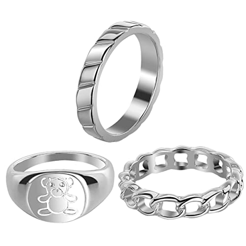 Healvian 1 Satz Bärenring-set Mädchen Ringe Stapelbarer Ring Stapelringe Statement-ring Bärenringe Frauen Tragen Ringe Cartoon-ringe Für Frauen Legierung Silver 3 Stück Healvian 1 Satz Bärenring-set Mädchen Ringe Stapelbarer Ring Stapelringe Statement-ring Bärenringe Frauen Tragen Ringe Cartoon-ringe Für Frauen Legierung Silver 3 Stück von Healvian