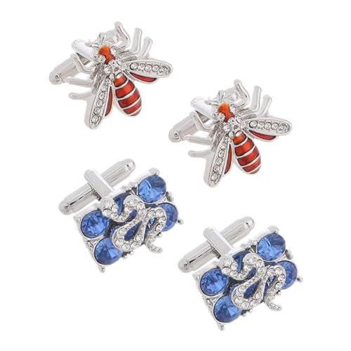 Healvian 1 Satz Bienen-manschettenknöpfe Anzugknöpfe Smokingknöpfe Alte Manschettenknöpfe Manschettenlinks Manschettenknöpfe Für Männer Kleidung Schmuck Strasssteine 2 Paare von Healvian