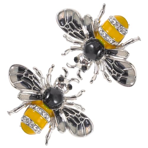 Healvian Bienenbrosche Für Frauen 2 Stück Retro Anstecknadel Aus Metall Mit Glänzender Oberfläche Kleidungsaccessoire Für Pullover Und Anzüge Einfache Befestigung Robust Und Tragbar von Healvian