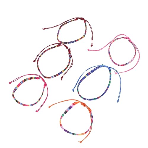 Healvian 1 Satz Bohemian Geflochtene Fußkettchen Verstellbare Strand Fußkettchen Für Damen Handgefertigte Schnur Für Sommerpartys Besondere Anlässe 6 Stück von Healvian