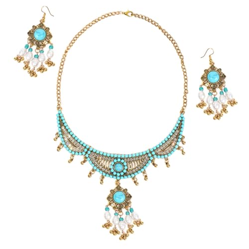 Healvian 1 Satz Boho Kette für Damen Vintage Ethno Halskette Ohrringe Perlen Schmuck für Frauen für Mutter oder Elegantes Kostüm Schmuck Healvian 1 Satz Boho Kette für Damen Vintage Ethno Halskette Ohrringe Perlen Schmuck für Frauen für Mutter oder Elegantes Kostüm Schmuck von Healvian