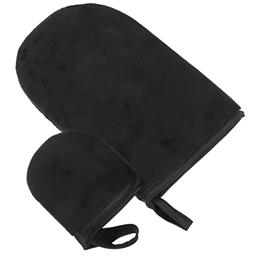 Healvian 1 Satz Bräunungshandschuhe Tabletten Peelinghandschuhe UV-Nagellicht LED uv gloves Nagelhandschuhe Handschuhe für Gelnägel Handabdeckungen für UV-Lampen Beflockung Black von Healvian