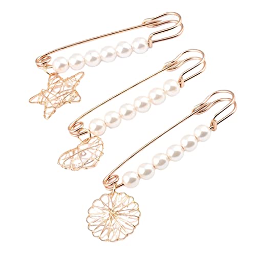 Healvian 1 Satz Broschen Für Frauen Schimmernde Perlen Anstecknadeln Kleidung Accessoires Für Pullover Jacken Taschen 3 Stück von Healvian