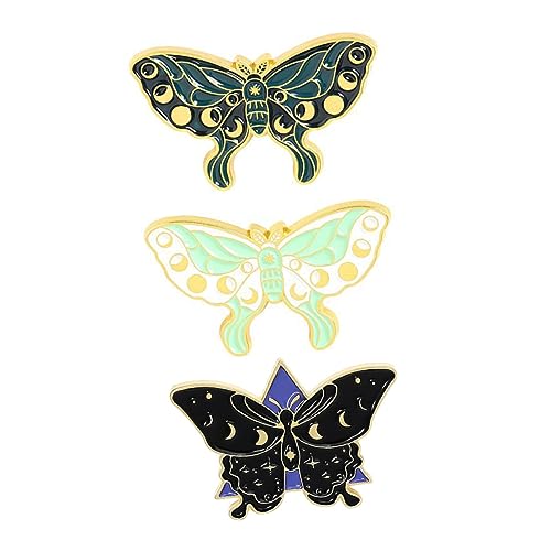 Healvian 3stücke Schmetterling Brosche Aus Legierung Reversabzeichen Mit Emaille-beschichtung Brustnadel Zum Verzieren Von Kleidung Und Taschen von Healvian