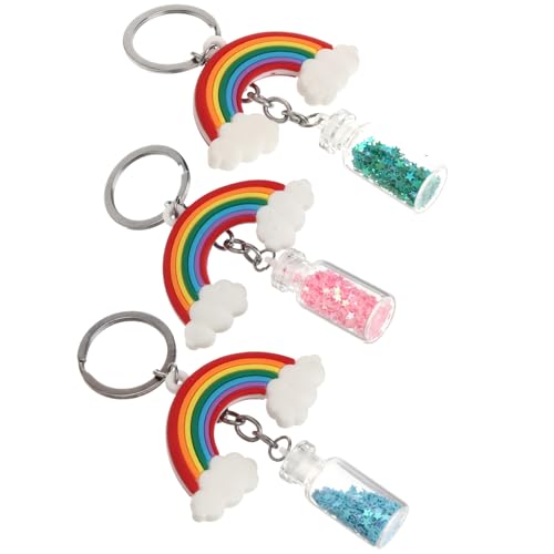 Healvian 1 Satz Cartoon Regenbogen Schlüsselanhänger Kreativer Schlüsselanhänger Für Autos Taschen Und Handys Perfektes Für Besondere Anlässe Farbe Zufällig 3 Stück von Healvian
