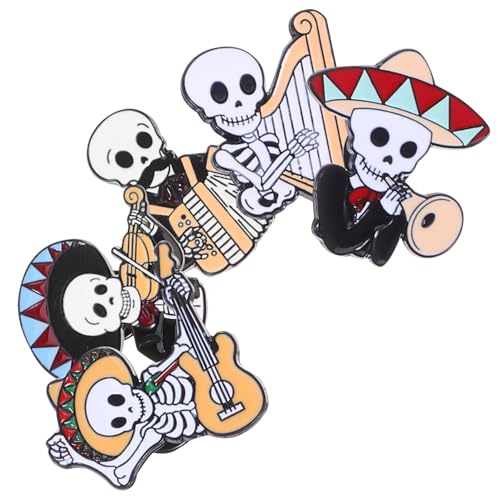 Healvian 1 Satz Cartoon Skull Broschen Lustige Anstecknadeln Für Kleidung Taschen Und Hüte Für Partys Und Bunte Emalje Pins Für Frauen 5 Stück von Healvian