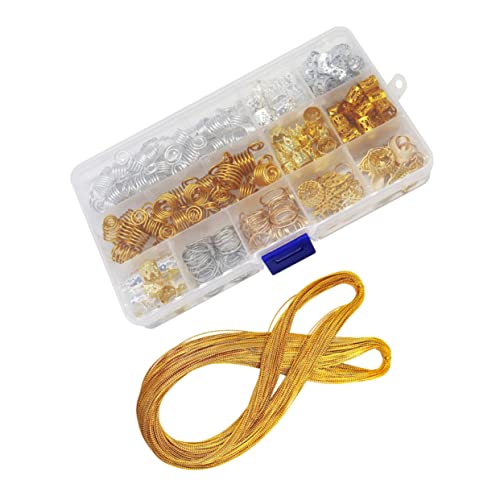 Healvian 1 Satz Dreadlocks Haargriff Haarnadel Ringe Stift Haarspangen frauen flechten haarschmuck Bartperlen Haarperlen für Zöpfe Dreadlock-Zubehör Zopfzubehör Dreadlock-Schmuck Polyester von Healvian