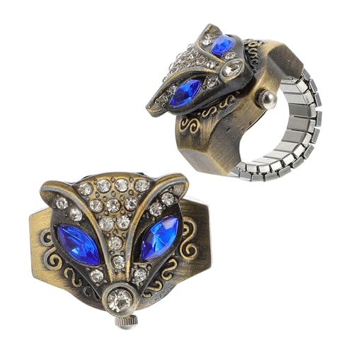 Healvian 1 Satz Elastische Fingeruhr Mit Flip Open Cover Kreative Vintage Ring Uhr Teiliges Einzigartiges Design Für Damen Herren Perfektes 2 Stück Healvian 1 Satz Elastische Fingeruhr Mit Flip Open Cover Kreative Vintage Ring Uhr Teiliges Einzigartiges Design Für Damen Herren Perfektes 2 Stück von Healvian
