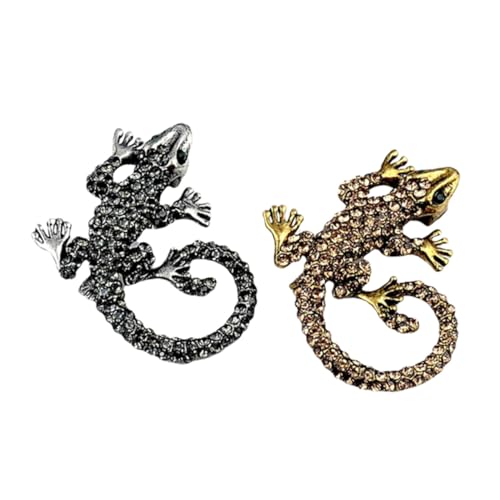 Healvian 2stücke Gecko-form Brosche Aus Legierung Brosche Anzug-dekoration Für Hemden Schals Und Pullover Verarbeitet Schöner Und Look von Healvian