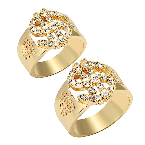 Healvian 1 Satz Herren Hip Hop Ringe Mit Dollarzeichen Verstellbare Finger Ringe Für Männer Für Partys Festivals Stilvolle Accessoires 2 Stück Healvian 1 Satz Herren Hip Hop Ringe Mit Dollarzeichen Verstellbare Finger Ringe Für Männer Für Partys Festivals Stilvolle Accessoires 2 Stück von Healvian