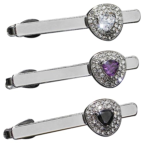 Healvian 1 Satz Herren Krawattenclips Mit Edelsteinen Krawattennadel Für Business Anlässe Langlebig Für Hochzeiten Partys 3 Stück von Healvian