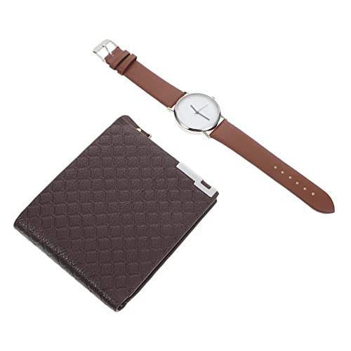 Healvian 1 Satz Herren Uhr Geldbörse Set Armbanduhr Kunstleder für Vater Ehemann oder Freund Stilvolles Accessoire Healvian 1 Satz Herren Uhr Geldbörse Set Armbanduhr Kunstleder für Vater Ehemann oder Freund Stilvolles Accessoire von Healvian