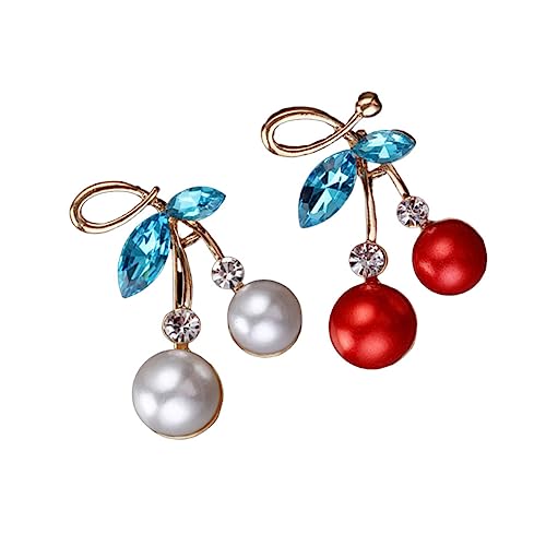 Healvian 1 Satz Kirschbroschen Für Damen Legierungsbroschen Mit Weißer Roter Zur Dekoration Von Kleidung Taschen Accessoires 2 Stück von Healvian
