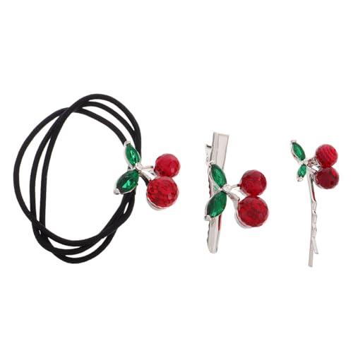 Healvian 1 Satz Kirschen Haaraccessoires Set für Damen Teiliges Set mit Eleganten Haarspangen und Bändern Süße Haargummis für Hochzeiten und Besondere Anlässe Vielseitige Verwendung für von Healvian