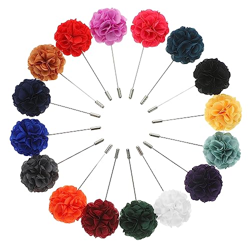 Healvian 1 Satz Korsage Kleiden Smoking-anstecknadel Ornament Hochzeit Blau Blumenmodellierbrosche Elegante Brosche Männer Brosche Schmuck Lange Metallnadel (kupfer) 16 Stück von Healvian