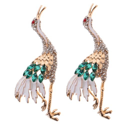 Healvian 1 Satz Kran Brosche Mit Elegantes Modeaccessoire Für Damen Anstecken An Kleidung Taschen Hüte Für Besondere Anlässe 2 Stücke von Healvian