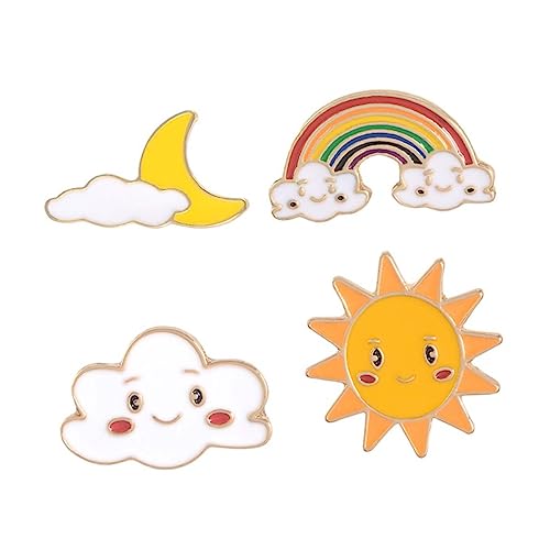 Healvian 4stücke -regenbogen-brosche Kinderbrosche Mädchen Brustnadel Regenbogen Sonnenbrosche Kleidung Dekoration Mädchen Zubehör Damen von Healvian