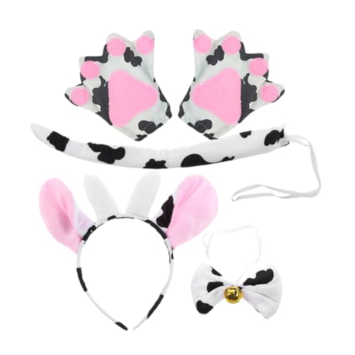 Healvian 1satz Kuhkostüm Stirnband Fliege Tierische Party Accessoires Für Cosplay Bühnenauftritte Mehr Bequemes Material Für Halloween Karneval von Healvian