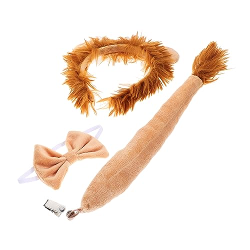 Healvian Löwenkostüm Stirnband Fliege Und Für Junge Mädchen Tierohren-stirnband Und Cosplay- Aus Strapazierfähigem Für Halloween-partys Und von Healvian