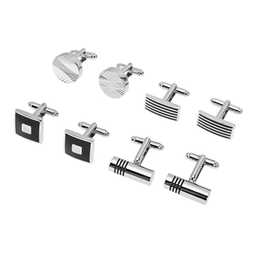 Healvian 1 Satz Manschettenknöpfe Herren Set Tuxedo Hemd Manschettenknöpfe Klassisches Design Für Hochzeit Business Glänzende Oberflächen Einfach Zu Kombinieren 4 Paare Healvian 1 Satz Manschettenknöpfe Herren Set Tuxedo Hemd Manschettenknöpfe Klassisches Design Für Hochzeit Business Glänzende Oberflächen Einfach Zu Kombinieren 4 Paare von Healvian