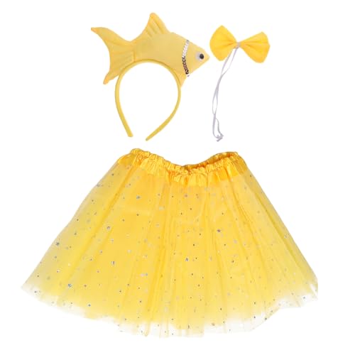 Healvian Junge Mädchen Meerestier Kostüm Set Mit Plüschfisch Stirnband Und Fliege Für Halloween Partys Und Rollenspiele von Healvian
