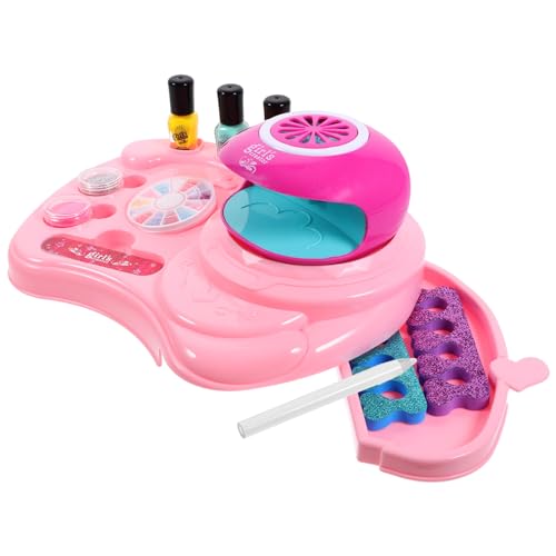 Healvian 1 Satz Nail-art-set Spielzeug Maniküre-set Für Mädchen Spielzeug Für Mädchen Maniküre-kit Nageltrockner Nailart-kit Für Mädchen Bilden Splitter Rosa Kind Plastik von Healvian