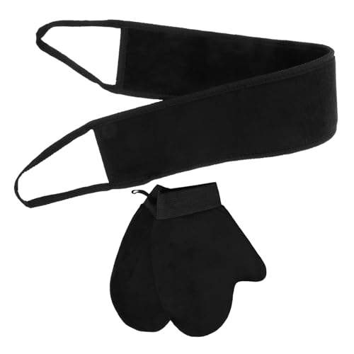 Healvian 1 Satz Peeling-Set Handtuchhandschuh Badehandschuh Badetuchhandschuh Set Badepeeling Hautpflege-Set badetuch set Duschhandschuh Peeling-Körperwäscher-Handschuh Beflockung Black von Healvian