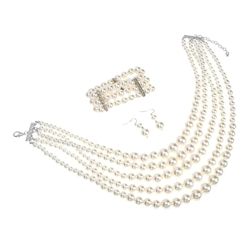 Healvian 1 Satz Perlenkette-set Perlenketten Perlenarmband Statement-halsketten Für Frauen Ohrringe Kostümschmuck Nachahmung Perlenkette Armband Mit Perlenohranhänger Imitationsperlen Weiß Healvian 1 Satz Perlenkette-set Perlenketten Perlenarmband Statement-halsketten Für Frauen Ohrringe Kostümschmuck Nachahmung Perlenkette Armband Mit Perlenohranhänger Imitationsperlen Weiß von Healvian