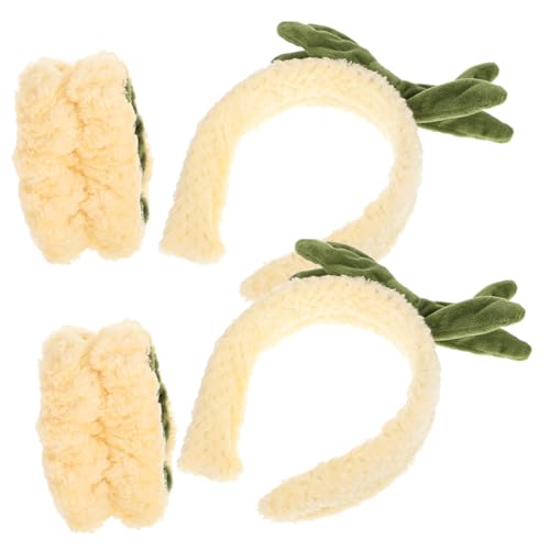 Healvian 1 Satz Pineapple Gesichtswäsche Haargummi Handgelenk Schweißband Set Wasserdichtes Leichtes Spa Haarband für Hautpflege Frisuren Persönlichen Gebrauch oder Set von Healvian