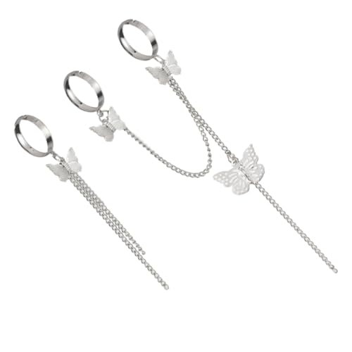Healvian Schmetterling Gliederkettenring Manschettenfingerring Kette Offener Ring Schmuck Halskette Gliederkette Für Finger von Healvian