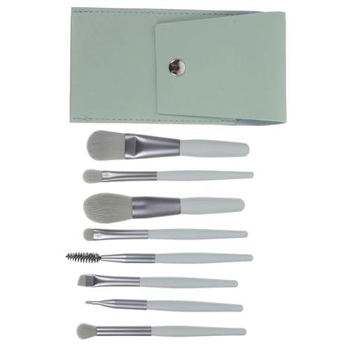 Healvian 1 Satz Reise Make Up Pinselset Teiliges Set mit Sanften Borsten für Anfänger Tragbare Kosmetikwerkzeuge Dunkelgrün für Lidschatten und Gesicht Reise Gadgets von Healvian