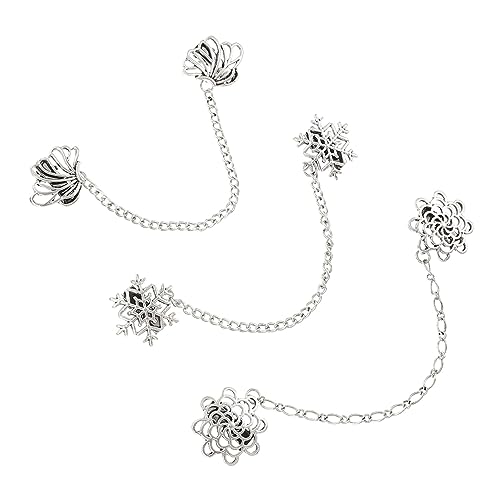 Healvian 1 Satz Retro Anzug Krawattennadel Teiliges Elegantes Hemdkragen Pin Mit Kette Broschen Für Besondere Anlässe Langlebig Und 3 Stück von Healvian