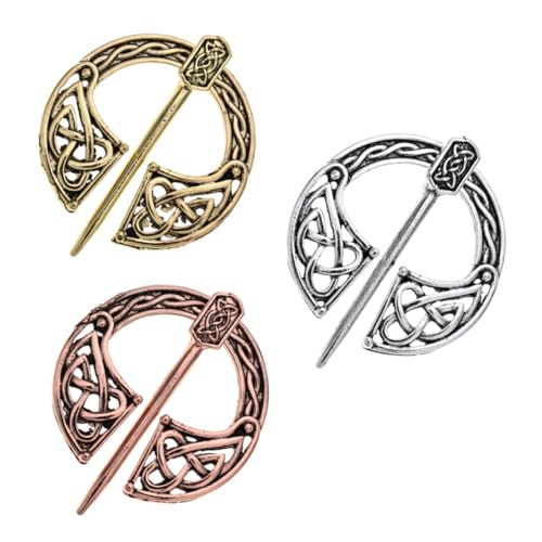 Healvian 1 Satz Retro Broschen Vintage Anstecker Legierung Für Kleidung Dekorative Brustnadeln Antik Silber Antik Bronze Stilvolle Accessoires Für Damen 3 Stück von Healvian