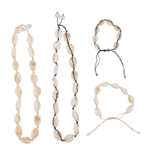 Healvian 1 Satz Schmuckset für Damen Teiliges Sommerarmband Halskette Natürlichen Muscheln Verstellbar Langlebig Strand Reisen Besondere Anlässe von Healvian