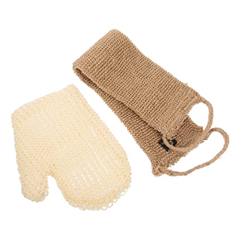 Healvian 1 Satz Sisal-Badeset exfoliating glove exfoliate gloves duschtuch Herrenhandschuhe Handschuhe für Männer Peeling-Rückenwäscher Rückenschrubber für die Dusche für Männer gefrostet von Healvian