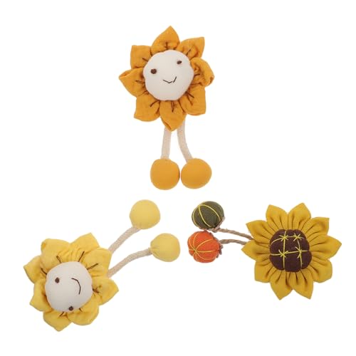 Healvian 1 Satz Sonnenblume Brosche Taschenanhänger Niedliche Dekoration Für Kleidung Taschen Für An Freunde Familie Verschiedenen Farben Erhältlich 3 Stück von Healvian