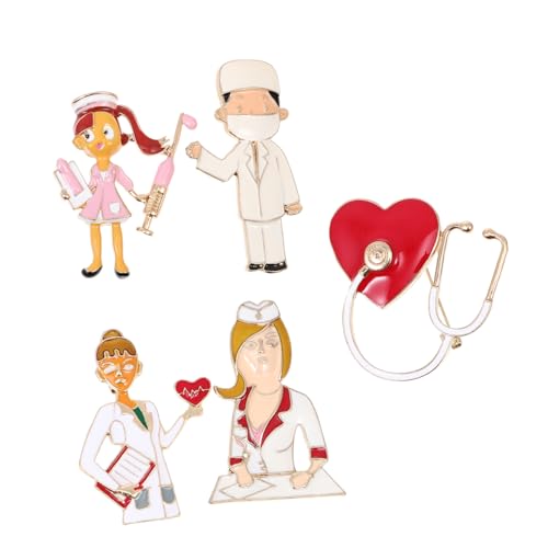 Healvian 1 Satz Stethoskopschmuck Stethoskop Brosche Arzt Brosche Email Revers Pins Medizin-brosche Medizin Brosche Medizinische Brosche Krankenschwester Pin Legierung 5 Stück von Healvian
