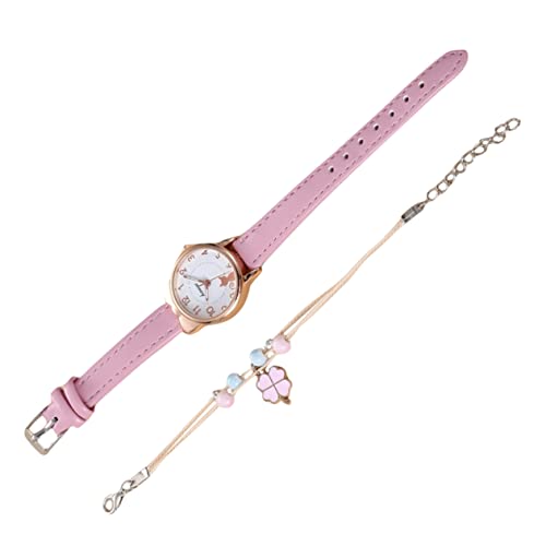 Healvian 1 Satz Stylische Damen Armbanduhr mit Katzenzifferblatt Passendem Armband Verstellbare Quarzuhr für Frauen für Besondere Anlässe von Healvian