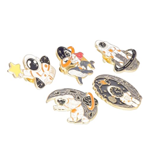 Healvian 1 Satz Teiliges Cartoon Astronauten Broschen Kreative Metall Anstecknadeln Für Kleidung Rucksack Mütze Schals Langlebige Einzigartige Mode Accessoires 5 Stück von Healvian