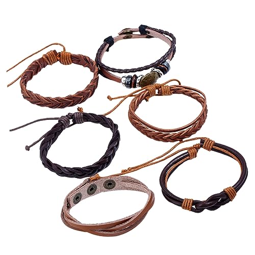 Healvian 1 Satz Teiliges Geflochtenen Lederarmbändern für Männer Modisches Hip Hop Armband Rindsleder für Besondere Anlässe und Täglichen Gebrauch von Healvian