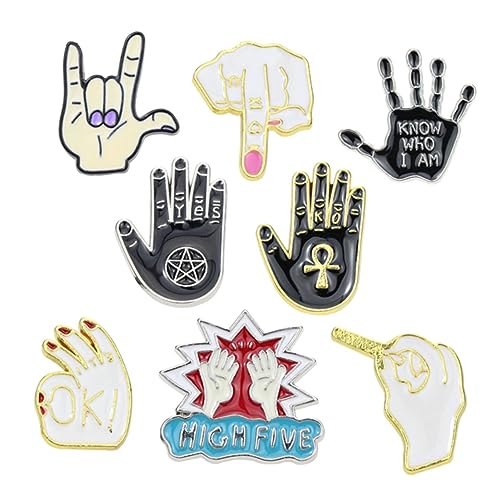 Healvian 1 Satz Teiliges Retro Punk Broschen Anstecknadel Für Kleidung Taschen Hüte Schals Brosche Für Erwachsene Kreative Gestaltung 8 Stück von Healvian
