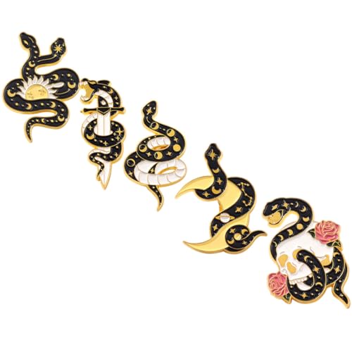 Healvian 1 Satz Teiliges Schlangen Design Brosche Hochwertiger Anstecker Legierung Für Kleidung Hüte Und Accessoires Für Besondere Anlässe Elegant Und Langlebig 5 Stück von Healvian