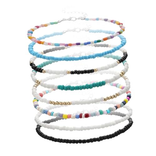 Healvian 1 Satz Teiliges Verstellbares Fußkettchen Bunten Perlen Stilvolle Sommer Fußkette Für Damen Geeignet Für Strandpartys Hochzeiten Und Freizeitaktivitäten 8 Stück von Healvian