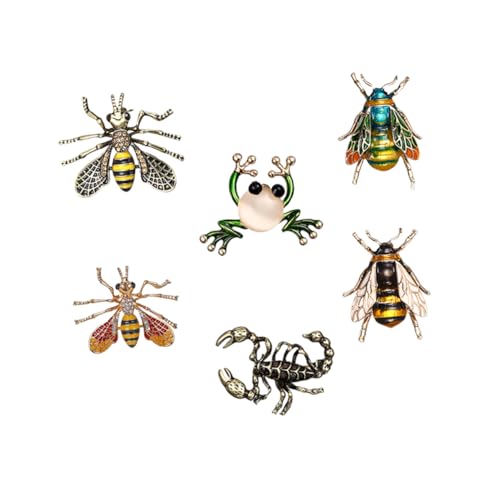 Healvian 6stücke Form Broschen Kleidung Dekoration Vintage Brosche Ausgefallene Anstecknadel Corsage Ornament Für Taschen Schals Pullover von Healvian